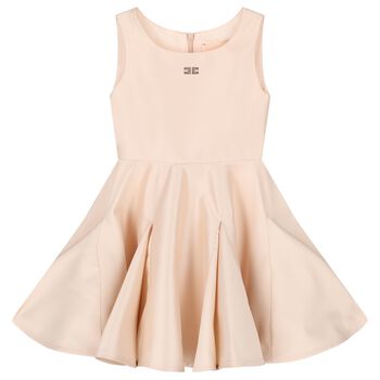 Elisabetta Franchi Girls Pink Embellished Logo Dress, 1 Girls Pink Embellished Logo Dress