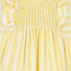 Girls White & Yellow Striped Dress, 1, hi-res