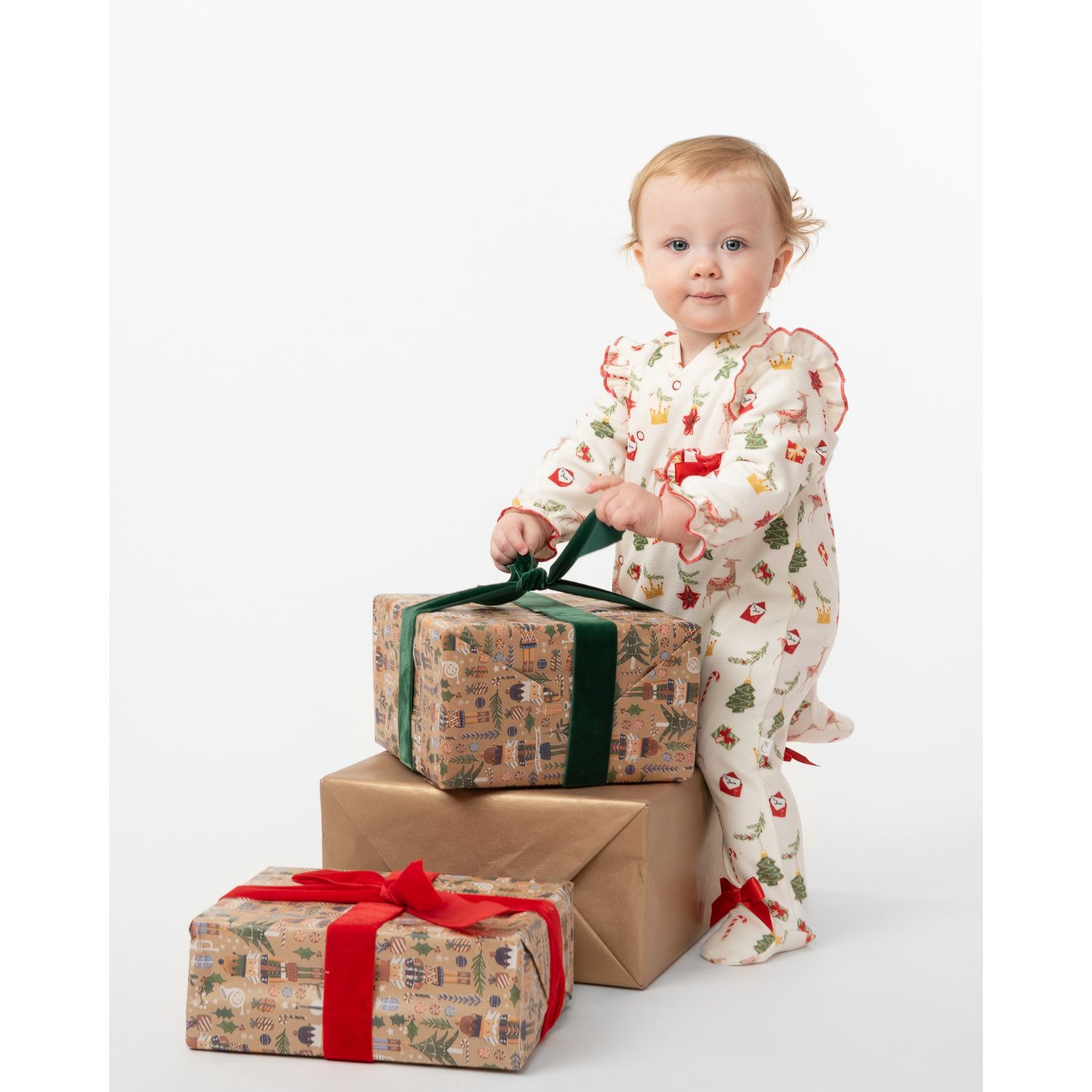 Baby Girls Ivory Babygrow Set, 1, hi-res