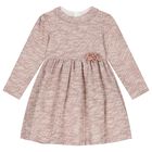 Girls Pink Tweed Dress, 1, hi-res