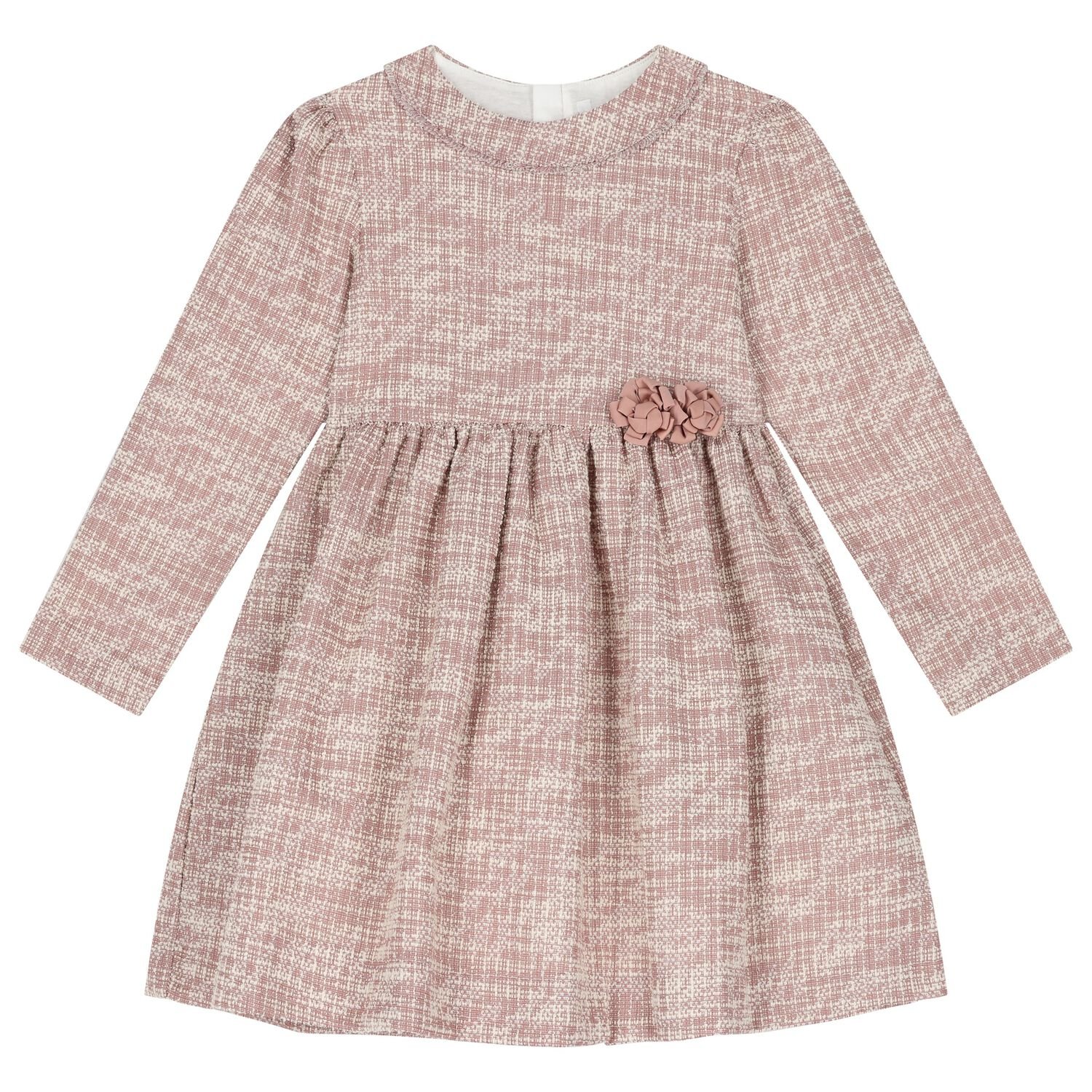 Girls Pink Tweed Dress, 1, hi-res