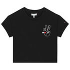 Girls Black Logo T-Shirt, 1, hi-res