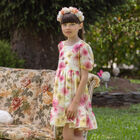 Girls White, Pink & Yellow Floral Dress, 1, hi-res