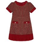 Girls Burgundy Tweed Dress , 1, hi-res