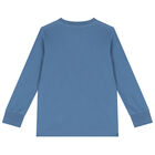 Boys Blue Logo Long Sleeve Top, 1, hi-res