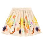 Girls Beige Fruit Print Skirt, 1, hi-res