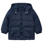 Boys Navy Blue Puffer Jacket, 1, hi-res