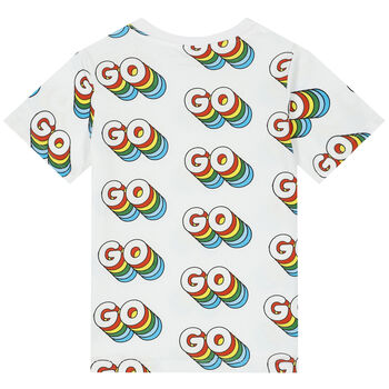 Boys White Cotton T-Shirt