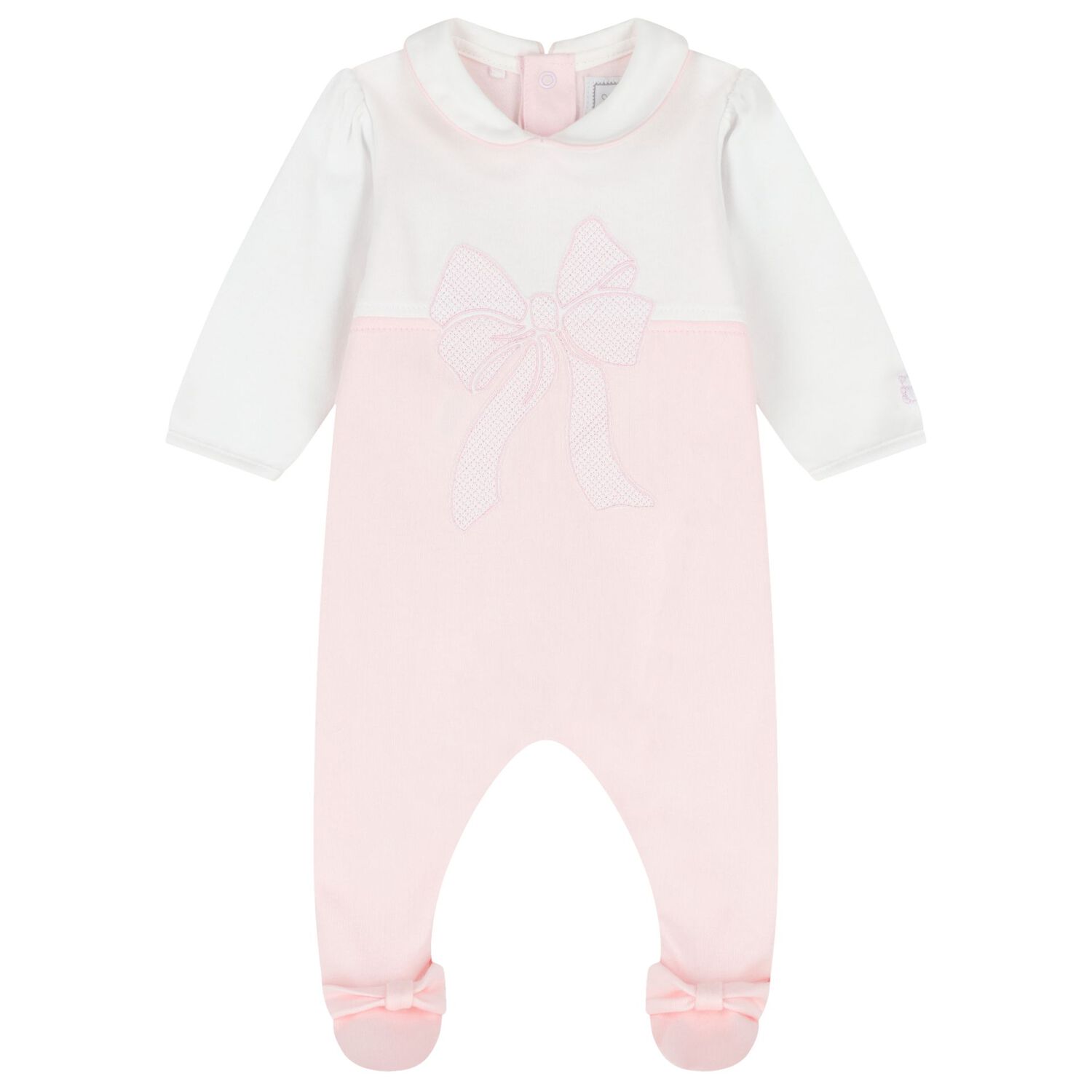 Baby Girls Pink & White Babygrow Set, 1, hi-res