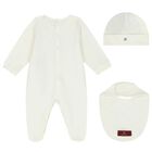 Ivory & Gold Logo Babygrow Gift Set, 1, hi-res