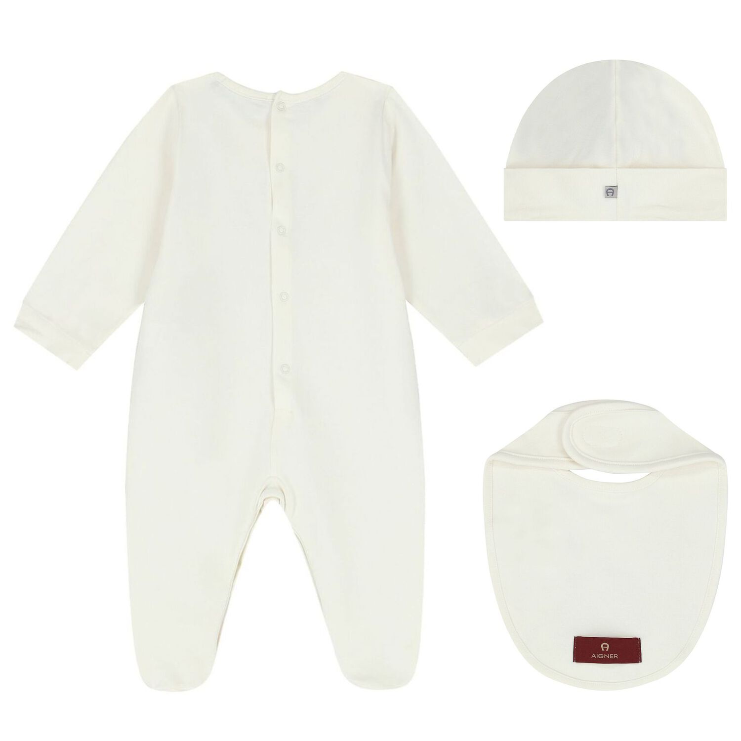 Ivory & Gold Logo Babygrow Gift Set, 1, hi-res