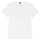 Boys White Logo T-Shirt, 3, hi-res