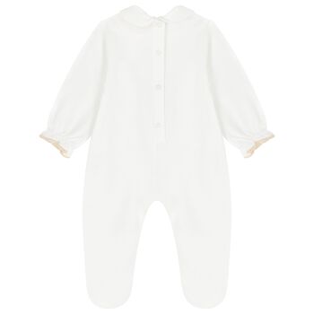 Baby Girls Ivory Teddy Bear Babygrow