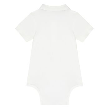 Baby Boys White Logo Bodysuit