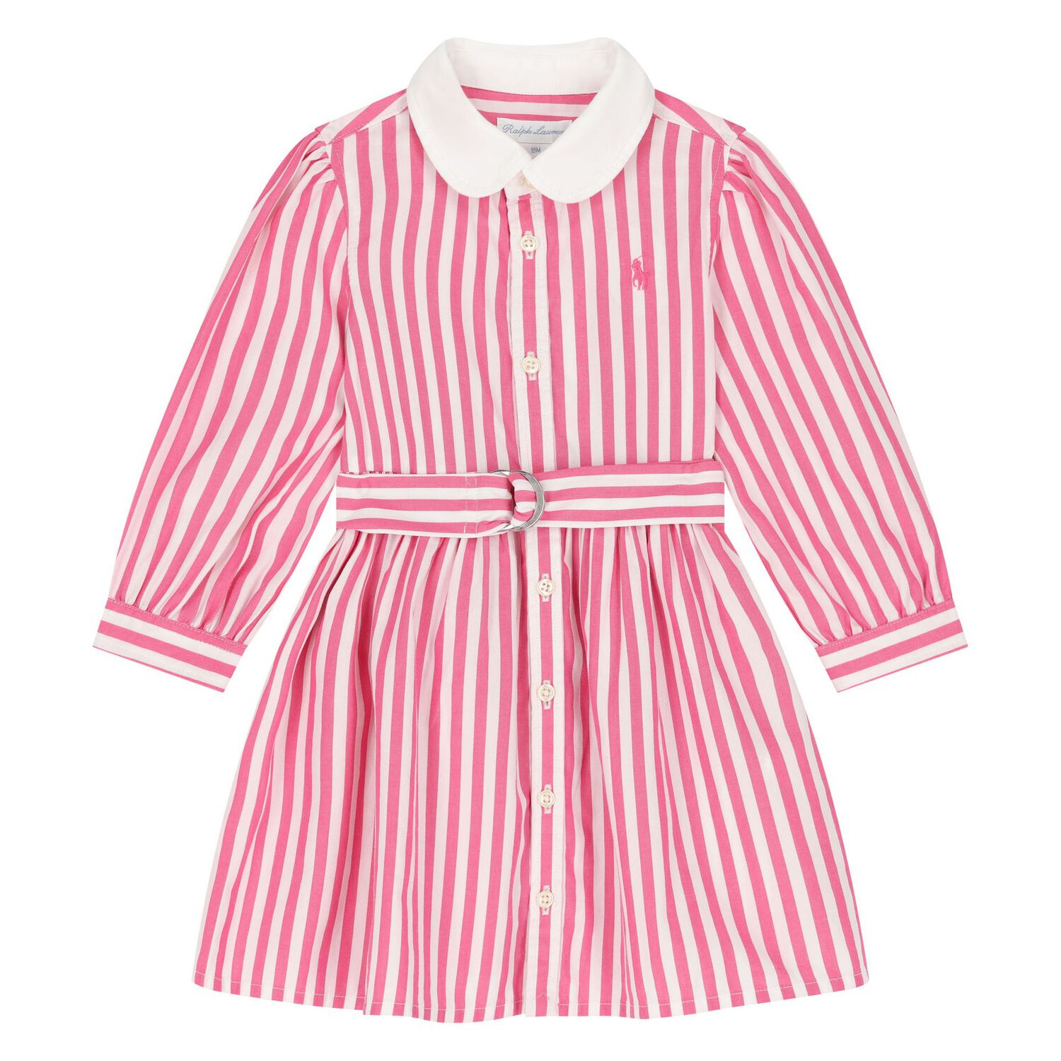 Baby Girls White & Pink Striped Dress Set, 1, hi-res