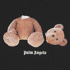 Girls Black Teddy Bear Logo T-Shirt, 4, hi-res