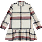 Girls Ivory Checkered Shirt Dress, 1, hi-res