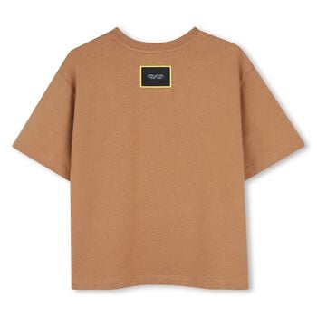 Boys Beige Popcorn Logo T-Shirt