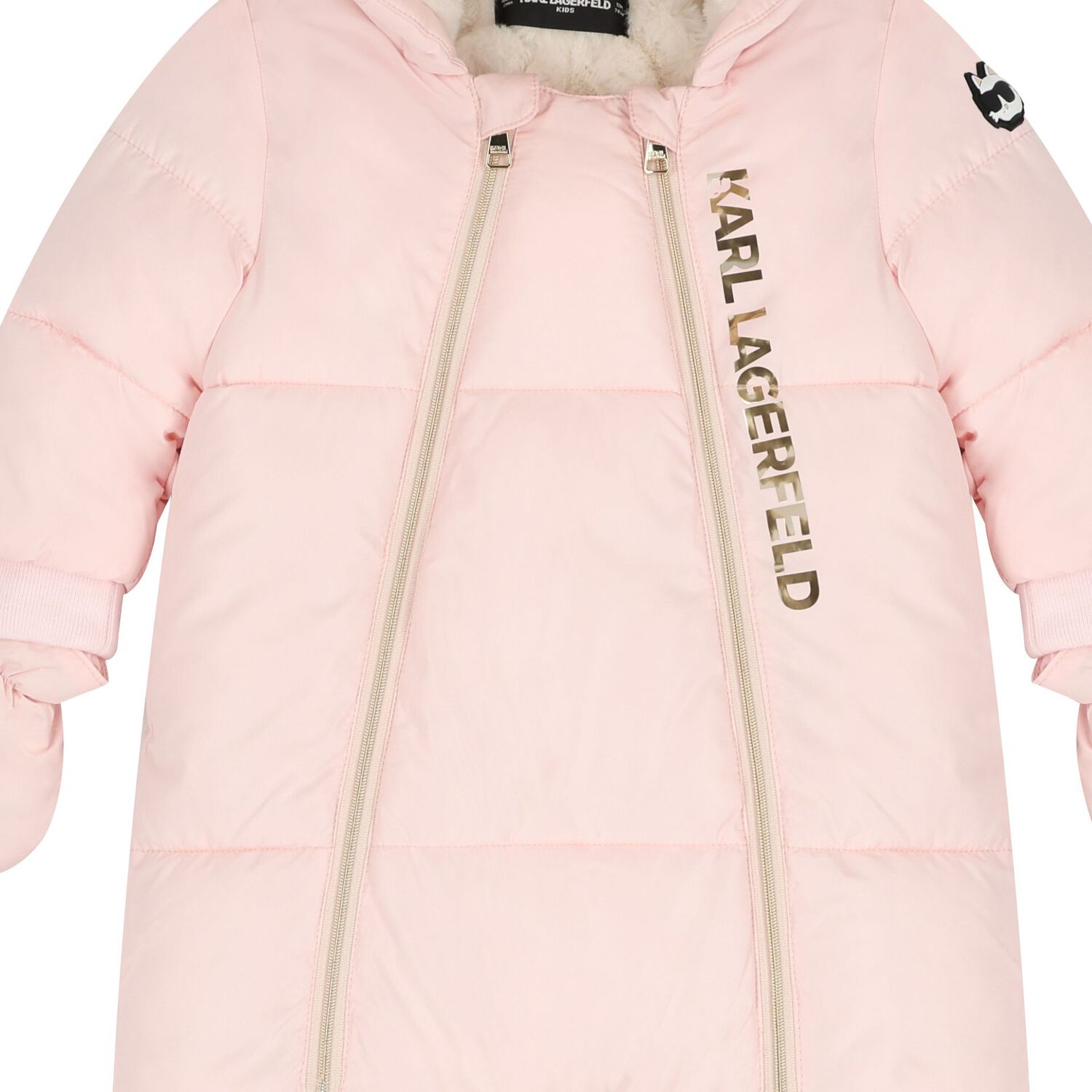 Baby Girls Pink Logo Snowsuit, 1, hi-res