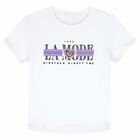 Girls Lilac & White T Shirt, 1, hi-res
