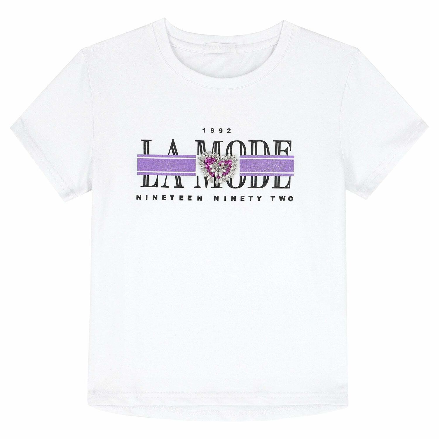 Girls Lilac & White T Shirt, 1, hi-res image number null