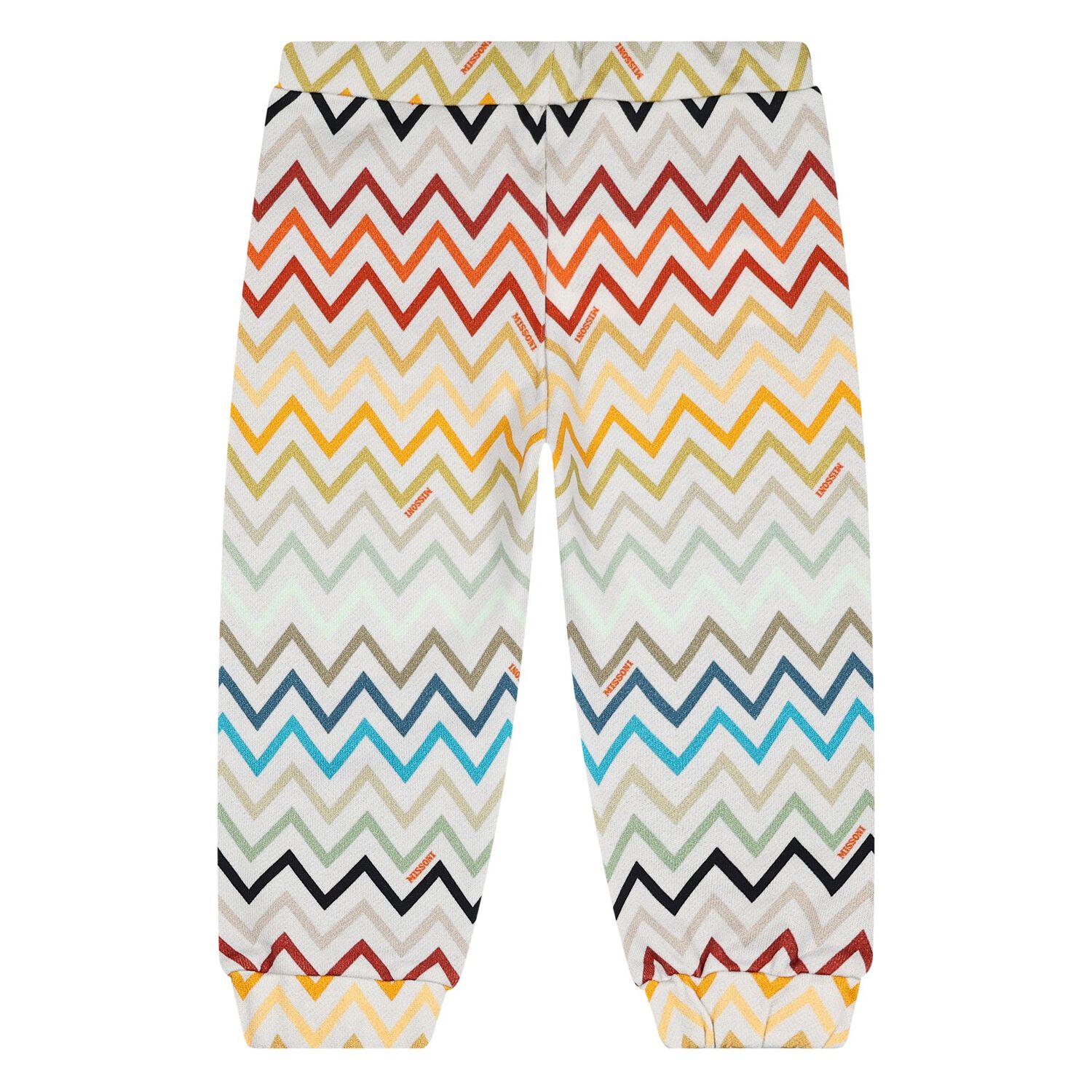 Younger Boys White & Navy Blue Zig Zag Joggers, 1, hi-res
