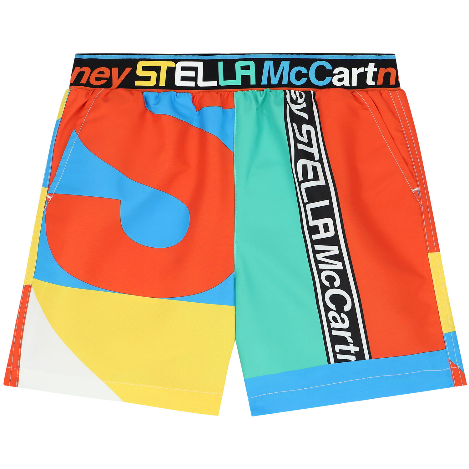 Boys Multi-Colored Logo Swim Shorts, 1, hi-res