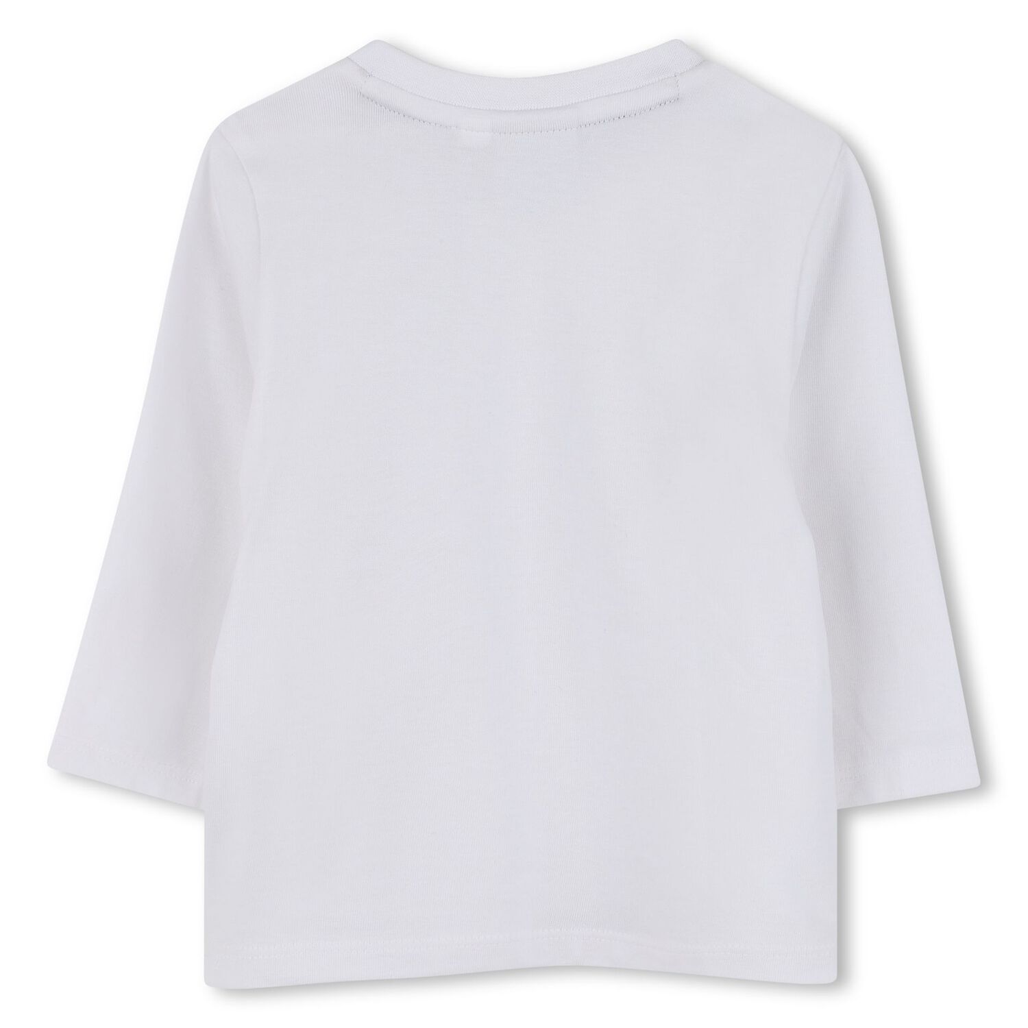 Younger Boys White Logo Long Sleeve Top, 4, hi-res image number null