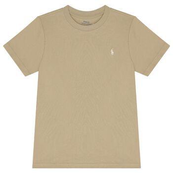 Boys Beige Logo T-Shirt