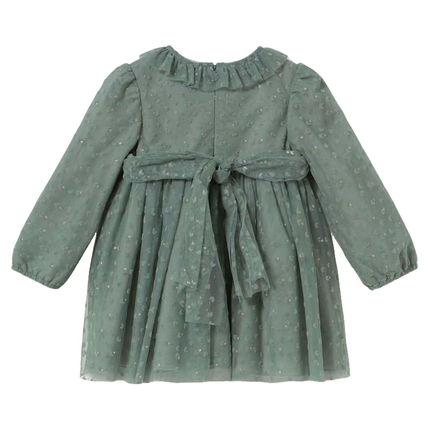 Younger Girls Green Tulle Dress, 3, hi-res
