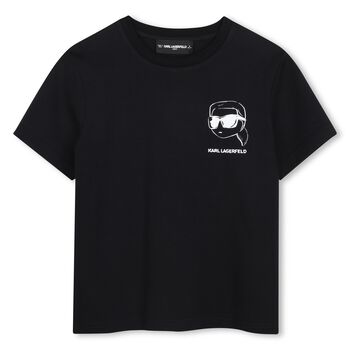 Boys Mini Me Black Ikonik Karl T-Shirt