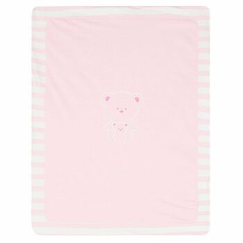 Baby Girls Pink & White Blanket