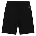 Boys Black Skull Logo Shorts, 1, hi-res