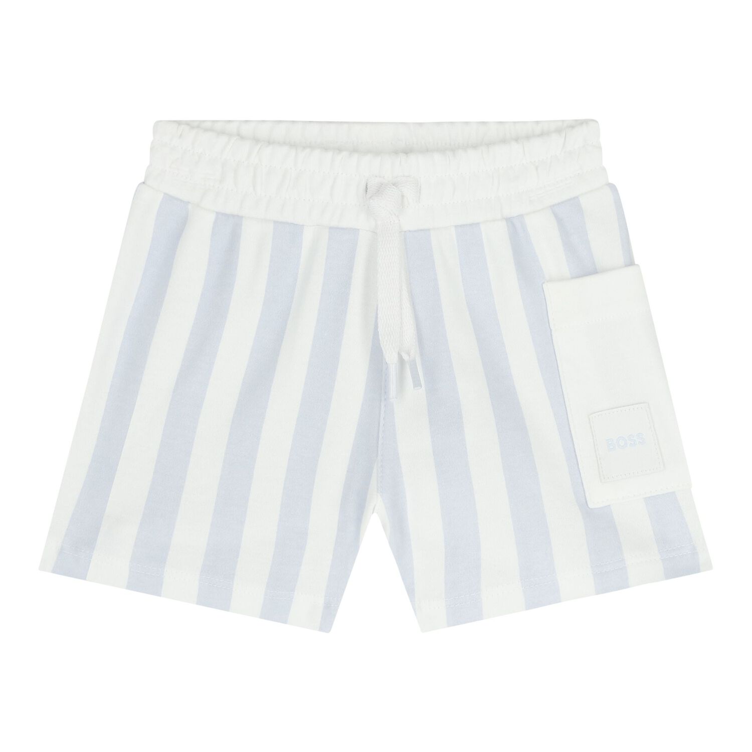 Baby Boys Blue & White Logo Shorts Set, 2, hi-res