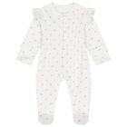 Baby Girls White & Pink Bow Babygrow Set, 1, hi-res