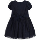 Girls Navy Blue & Gold Glitter Tulle Dress, 1, hi-res