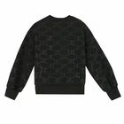 Girls Black Logo Sweatshirt, 1, hi-res