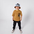 Boys Blue Check & Beige Reversible Hat, 1, hi-res