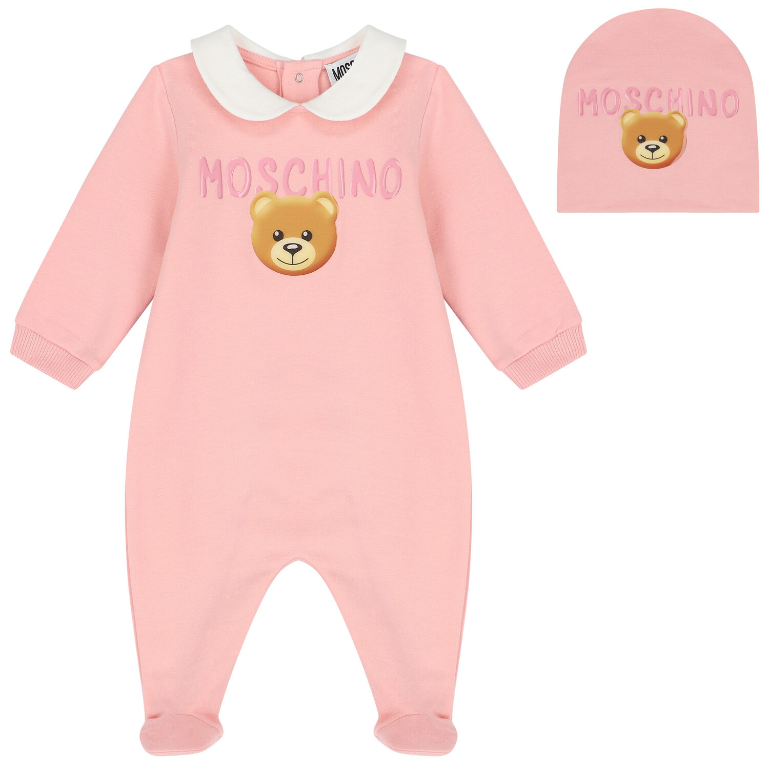Pink Teddy Bear Logo Babygrow Gift Set, 1, hi-res