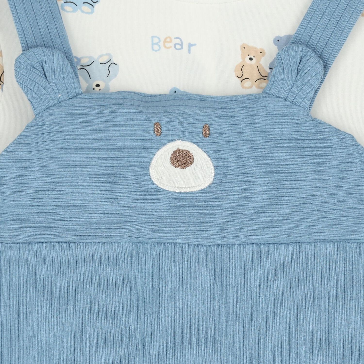 Baby Boys White & Blue Romper Set, 2, hi-res