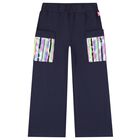 Girls Navy Blue Sequin Pocket Trousers, 1, hi-res