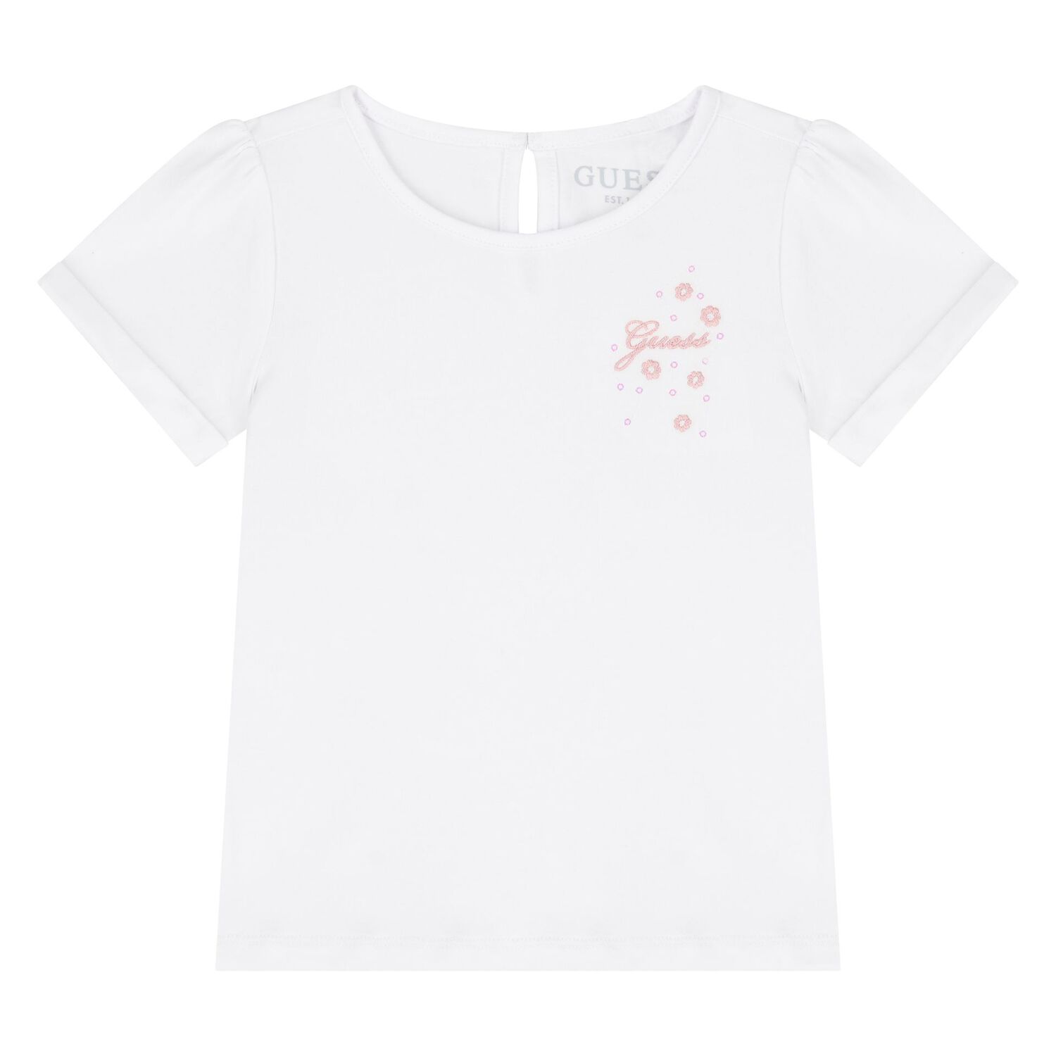 Younger Girls White & Pink Sequin Tulle Skirt Set, 1, hi-res