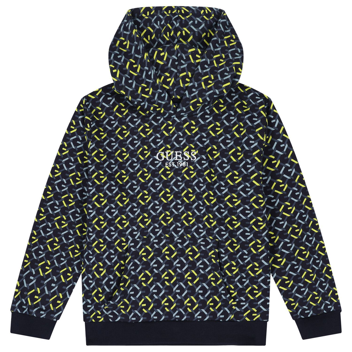 Boys Navy Blue Logo Hooded Top, 1, hi-res image number null