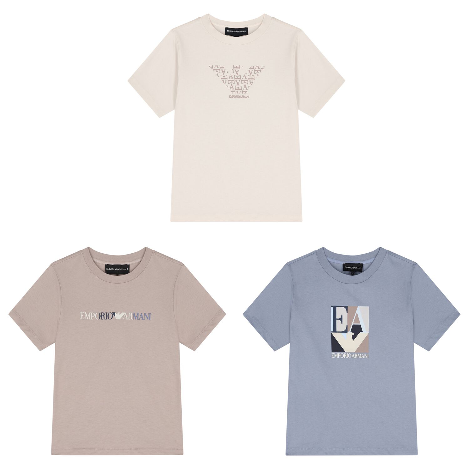 Boys Blue, Ivory & Beige T-Shirts ( 3-Pack ) , 1, hi-res