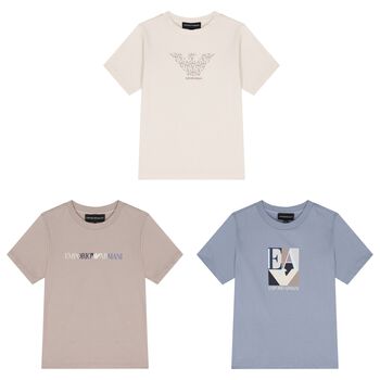 Boys Blue, Ivory & Beige T-Shirts ( 3-Pack ) 