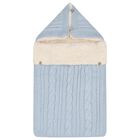 Baby Boys Blue & Ivory Cable Knit Nest, 3, hi-res