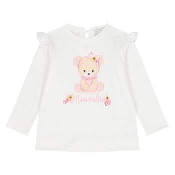 Younger Girls Ivory Long Sleeve Top
