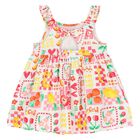 Younger Girls White Fruits Dress Set, 2, hi-res