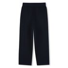 Girls Navy Blue Boke Flower Trouser Set, 1, hi-res