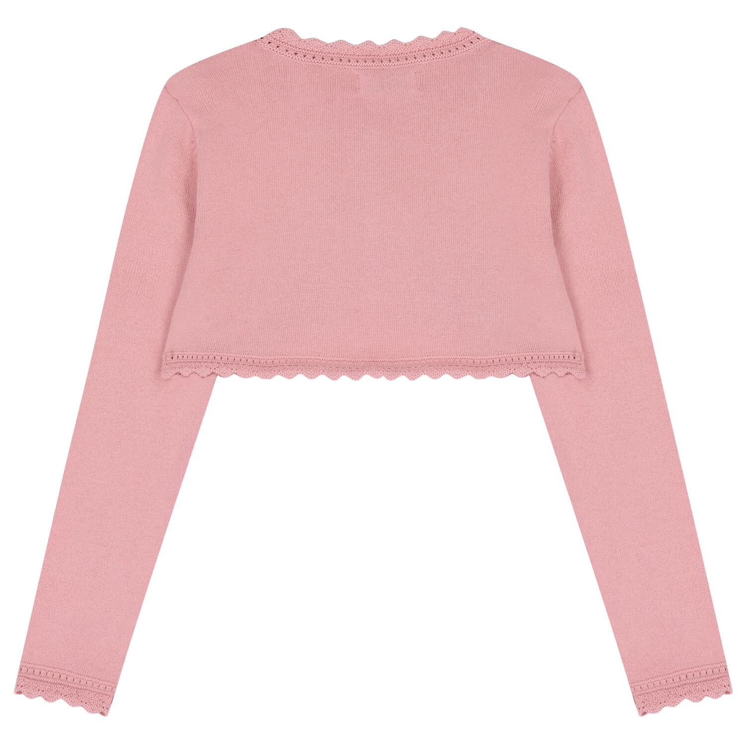 Girls Rose Pink Bolero Knit Cardigan, 3, hi-res image number null